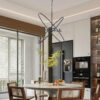 29"L x 15"W x 37.5"H 4 LED MATTE BLACK ATOM BRASS METAL PENDANT - Image 3